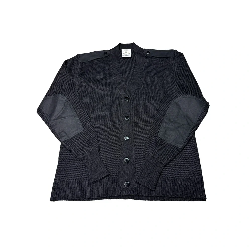 Military‎ Equipment Corp US Army Black Wool Blend Cardigan Sweater Mens 44R